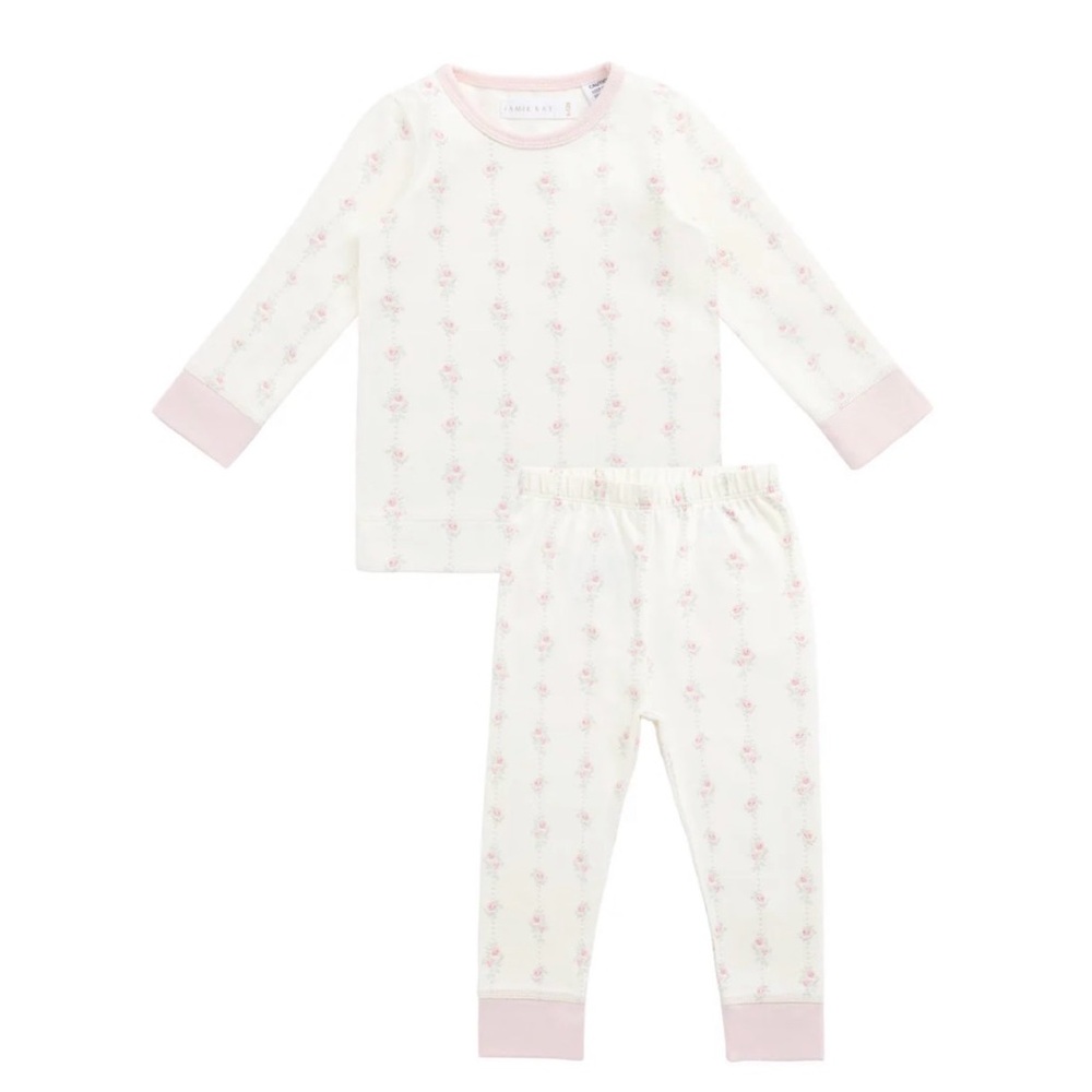 Jamie Kay Floral Pink and Cream Pajama Set